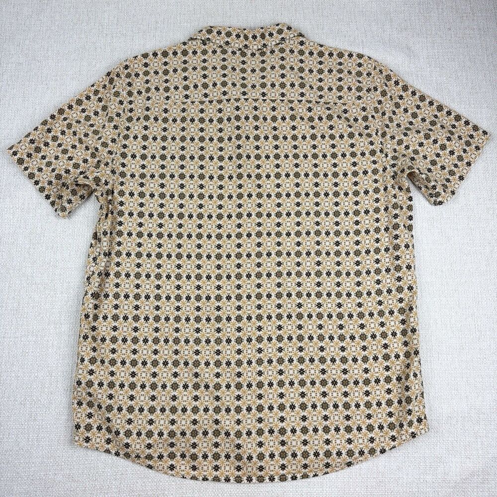 RVCA Shirt Mens Large Black Brown Floral Regular Fit Short Sleeve Button Down LG - Picture 9 of 16
